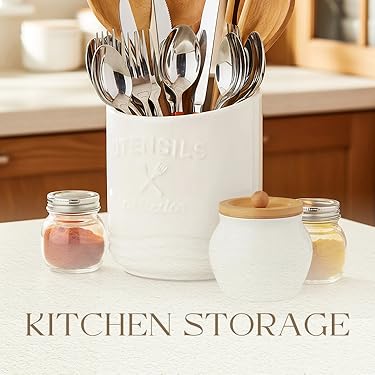 AISBUGUR Ceramic Butter Dish With Matching Butter Knife, Farmhouse Style Countertop Storage