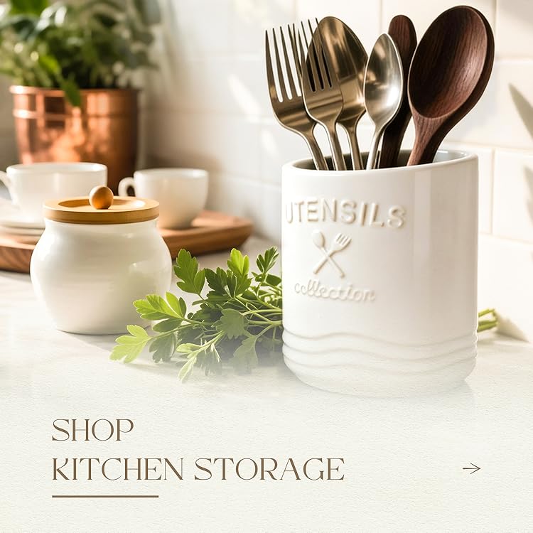 AISBUGUR Ceramic Butter Dish With Matching Butter Knife, Farmhouse Style Countertop Storage