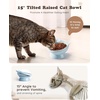 image:imageRaised Cat Food Bowl Ceramic 15 Tilted Cat Food Bowls Protect Cats Spine Anti Vomiting Backflow Prevention Bowls for Adult Kitty Kitten and Small Dogs GreenFaceBlue1P