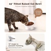 image:imageRaised Cat Food Bowl Ceramic 15 Tilted Cat Food Bowls Protect Cats Spine Anti Vomiting Backflow Prevention Bowls for Adult Kitty Kitten and Small Dogs GreenBlue Ears
