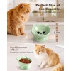 image:imageRaised Cat Food Bowl Ceramic 15 Tilted Cat Food Bowls Protect Cats Spine Anti Vomiting Backflow Prevention Bowls for Adult Kitty Kitten and Small Dogs GreenFaceGreen1P