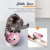 image:imageRaised Cat Food Bowl Ceramic 15 Tilted Cat Food Bowls Protect Cats Spine Anti Vomiting Backflow Prevention Bowls for Adult Kitty Kitten and Small Dogs GreenPinkFace